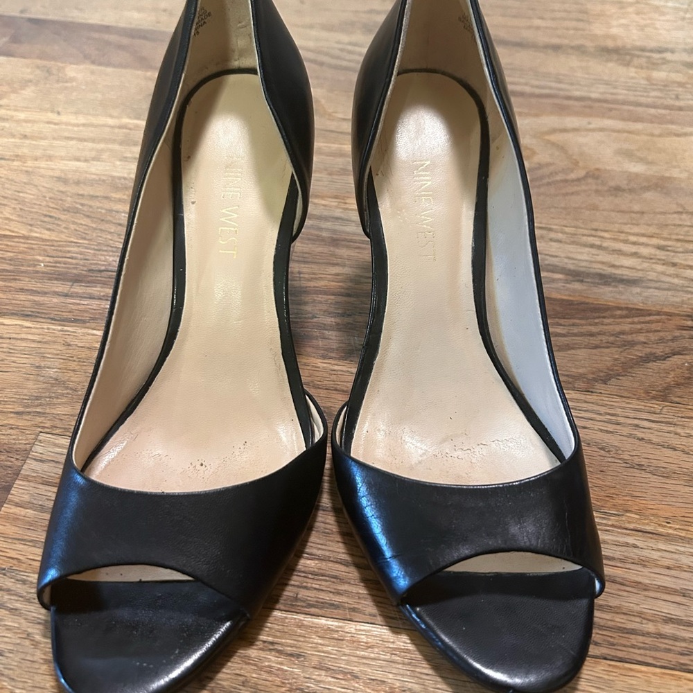 Nine West Classic Black Peep Toe Heels